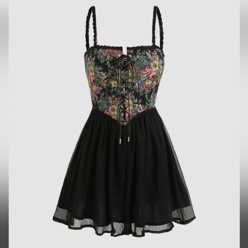 Cider Secret Garden Corset Mini Dress | Size Small
